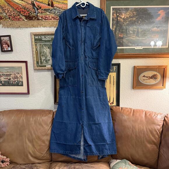 J. Peterman Other - J. Peterman Horsemans 80s Duster Ranchers Coverall Jacket Equestrian Denim Large